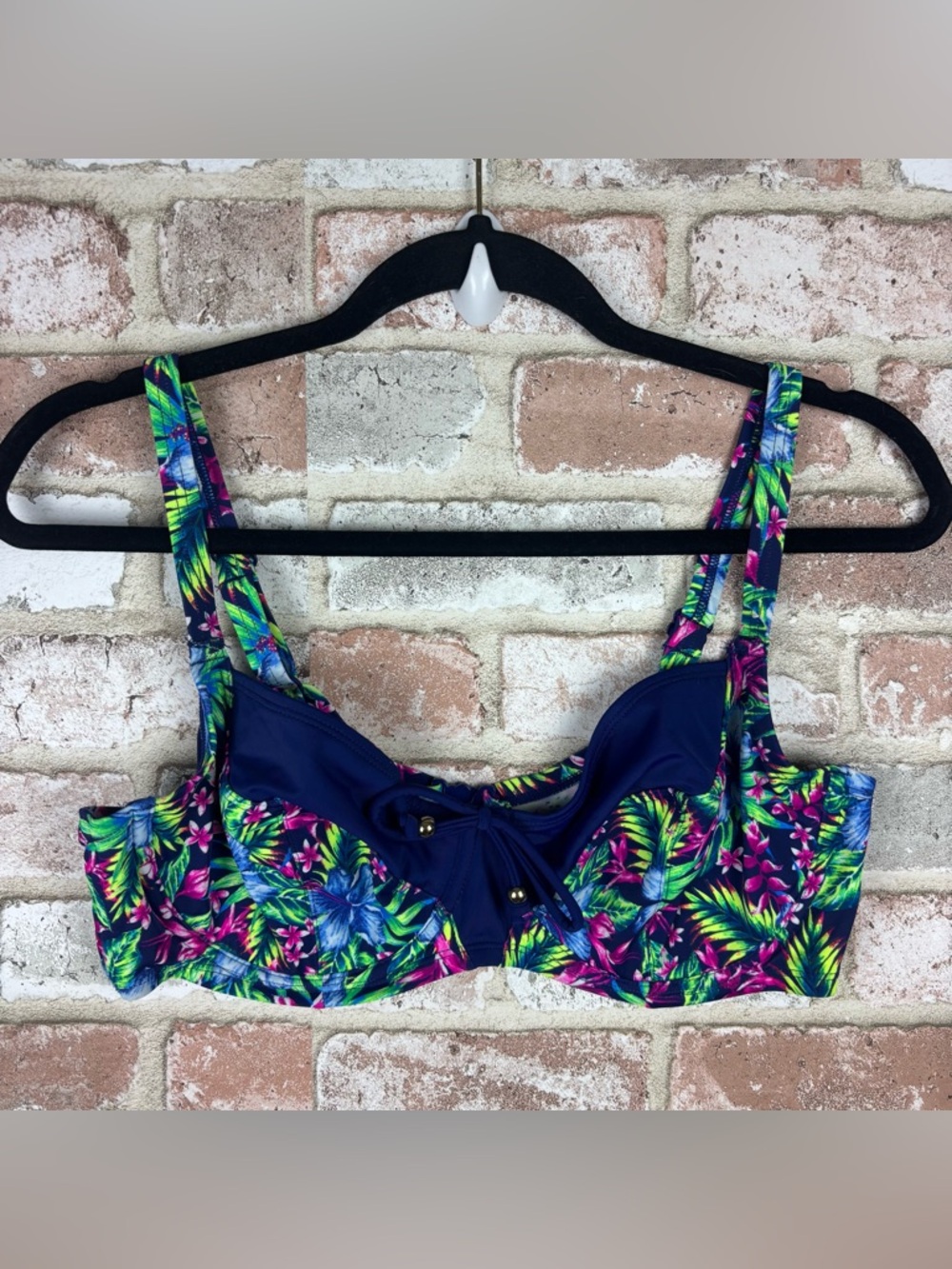 Dorina Burdine Padded Bikini Top US 38DD Floral Beachy Underwired Padded Bow EUC
